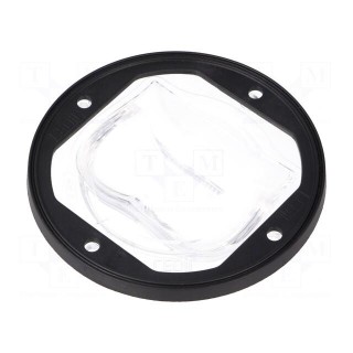 LED lens | round | silicone | transparent | Colour: black | H: 19.25mm