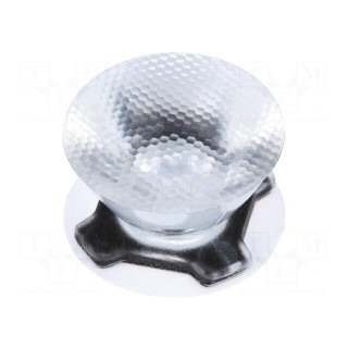 LED lens | round | milky | 14÷18° | Mounting: adhesive tape | H: 11.7mm