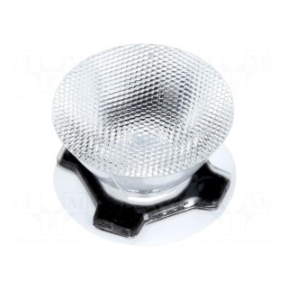 LED lens | round | milky | 30÷34° | Mounting: adhesive tape | H: 11.7mm