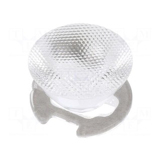 LED lens | round | plexiglass PMMA | transparent | 15÷18° | H: 14.9mm
