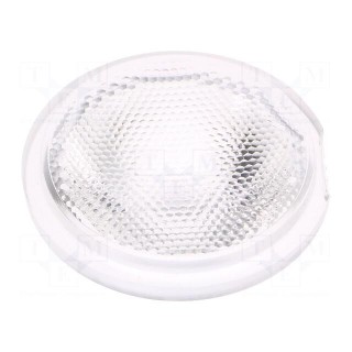 LED lens | round | plexiglass PMMA | transparent | 22÷28° | H: 16.4mm