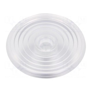 LED lens | round | plexiglass PMMA | transparent | H: 23.6mm | Ø: 69.8mm