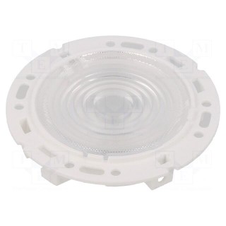 LED lens | round | plexiglass PMMA | transparent | Mounting: push-in