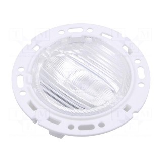 LED lens | round | Mat: PMMA plexiglass | transparent | Colour: white