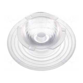 LED lens | round | plexiglass PMMA | transparent | H: 22.1mm | Ø: 69.8mm