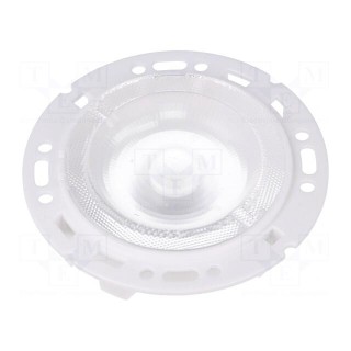 LED lens | round | Mat: PMMA plexiglass | transparent | Colour: white