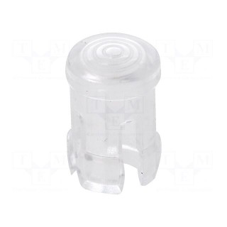 LED lens | round | polycarbonate | transparent | 3mm | Front: convex