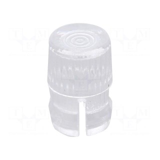 LED lens | round | polycarbonate | transparent | 3mm | Front: flat