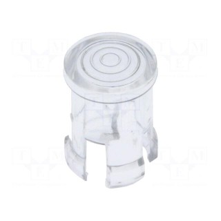 LED lens | round | polycarbonate | transparent | 5mm | Front: convex