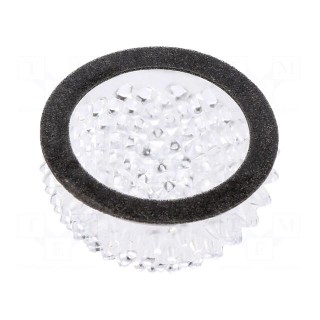 LED lens | round | Mat: polycarbonate | transparent | H: 14.6mm | Ø: 24mm