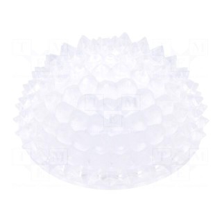 LED lens | round | polycarbonate | transparent | Mounting: socket