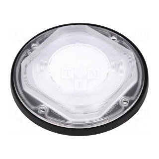 LED lens | round | silicone | transparent | Colour: black | H: 11.3mm