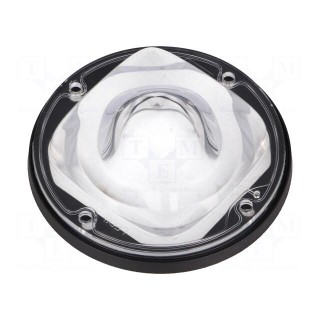 LED lens | round | Mat: silicone | transparent | Colour: black | Ø: 90mm