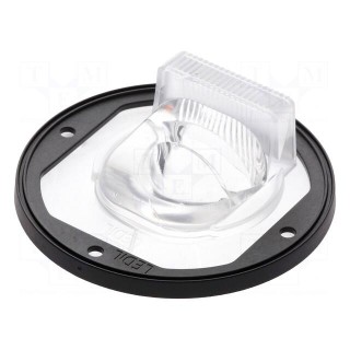LED lens | round | Mat: silicone | transparent | Colour: black | Ø: 90mm