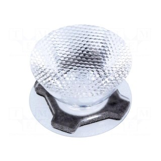 LED lens | round | milky | 26÷29° | Mounting: adhesive tape | H: 11.7mm