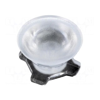 LED lens | round | milky | 40÷48° | Mounting: adhesive tape | H: 12mm