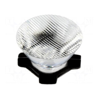 LED lens | round | milky | 8/55° | Mounting: adhesive tape | H: 21.1mm