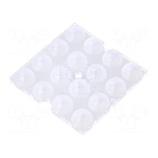 LED lens | square | Mat: PMMA plexiglass | transparent | 90° | H: 7.1mm