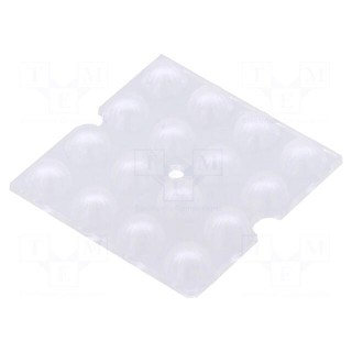 LED lens | square | Mat: PMMA plexiglass | transparent | H: 7.5mm