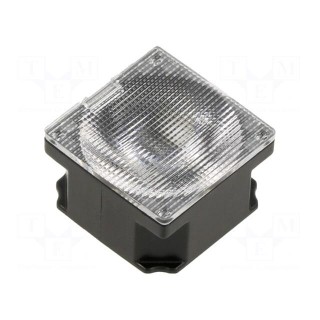 LED lens | square | polycarbonate | transparent | 11÷45° | H: 13.2mm