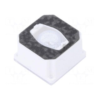 LED lens | square | Mat: polycarbonate | transparent | 45° | H: 12.55mm