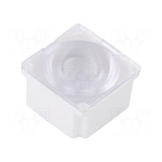 LED lens | square | polycarbonate | transparent | Colour: white