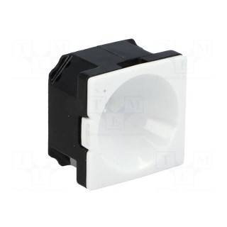 LED lens | square | transparent | 71° | Colour: black | H: 13.1mm
