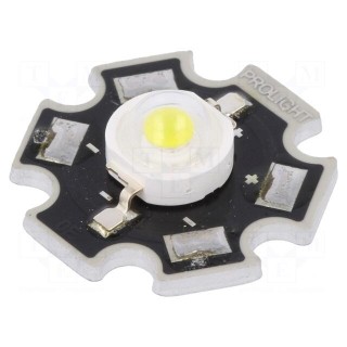 Power LED | STAR | white cold | 130° | 350mA | Pmax: 1W | 120÷130lm