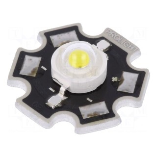 Power LED | STAR | white cold | 130° | 700mA | Pmax: 3W | 249.6÷324.5lm