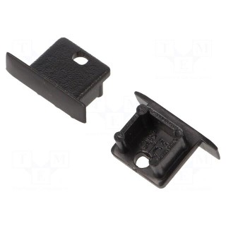 Cap for LED profiles | black | 20pcs | ABS | with hole | SMART-IN10