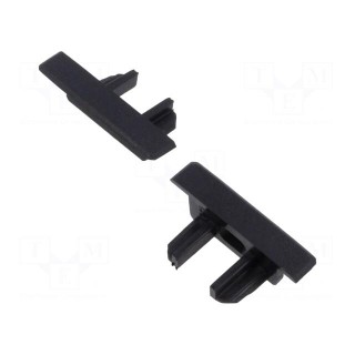 Cap for LED profiles | black | MICRO-NK | with hole
