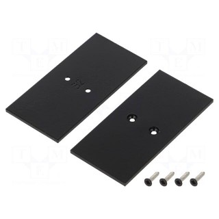 Cap for LED profiles | black | 2pcs | steel | 33.4x68.8x2mm