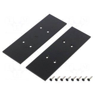 Cap for LED profiles | black | 2pcs | steel | 33.4x99.3x2mm