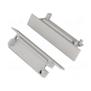 Cap for LED profiles | grey | 2pcs | ABS | FLAT8