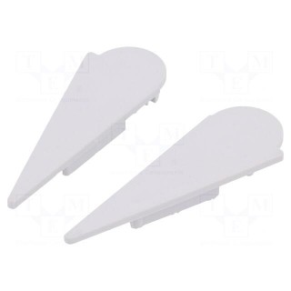 Cap for LED profiles | grey | ABS | Application: WALLE12 | Pcs: 2