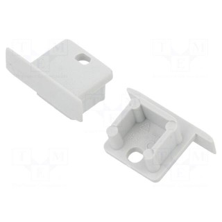 Cap for LED profiles | grey | 2pcs | ABS | with hole | SMART-IN10