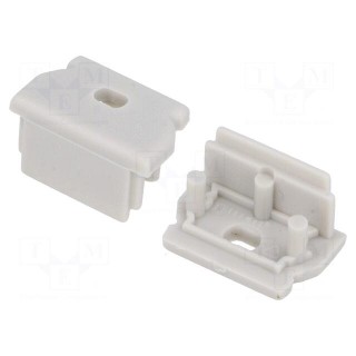 Cap for LED profiles | grey | 2pcs | ABS | with hole | UNI12