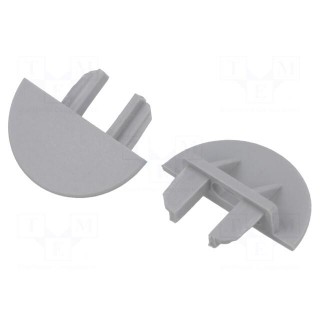 Cap for LED profiles | grey | MICRO-NK | with hole