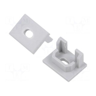 Cap for LED profiles | grey | PDS-4-PLUS | with hole