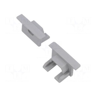Cap for LED profiles | grey | PDS-NK | with hole