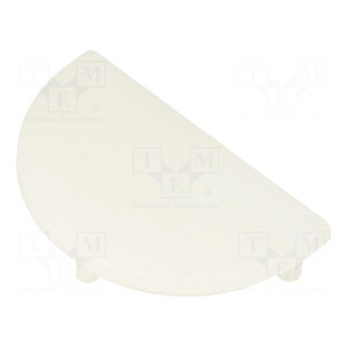 Cap for LED profiles | milky | 20pcs | plexiglass PMMA | rounded