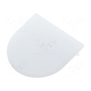Cap for LED profiles | milky | 20pcs | plexiglass PMMA | rounded