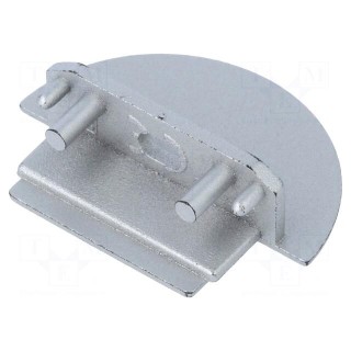 Cap for LED profiles | silver | ABS | Application: GROOVE14 | Pcs: 2