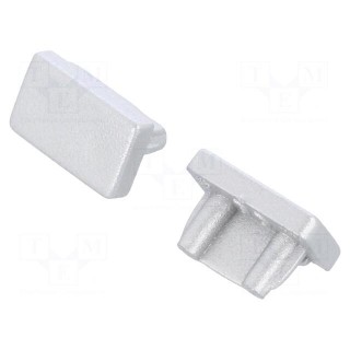 Cap for LED profiles | silver | 2pcs | ABS | SLIM8