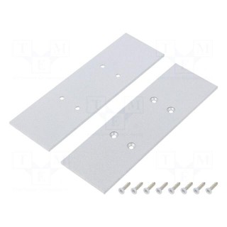 Cap for LED profiles | silver | 2pcs | steel | 33.4x105.7x2mm