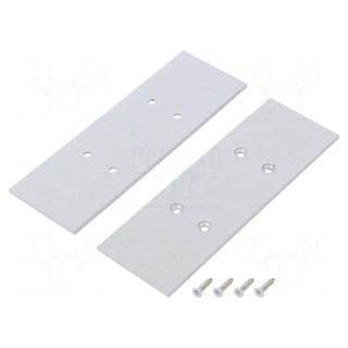 Cap for LED profiles | silver | 2pcs | steel | 33.4x99.3x2mm