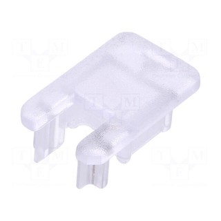 Cap for LED profiles | transparent | polycarbonate | V: with keyway