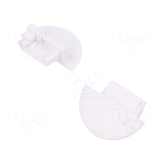 Cap for LED profiles | white | 20pcs | ABS | GEN2,rounded | BEGTIN12