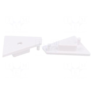 Cap for LED profiles | white | 20pcs | ABS | GEN2,with hole | CORNER14