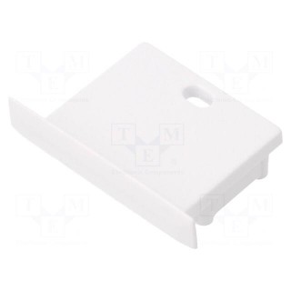 Cap for LED profiles | white | 20pcs | ABS | with hole | SMART-IN20